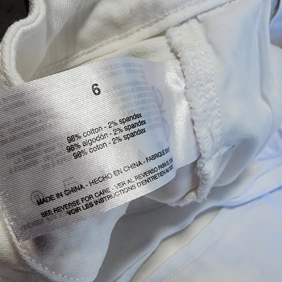 Code Bleu Denim Jean Skirt White Button Fly Pencil Back Kick Split Stretch Raw 6 - Picture 8 of 11